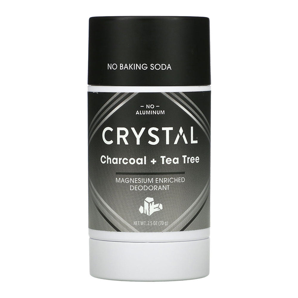 Crystal Magnesium Enriched Deodorant with Charcoal and Tea Tree, 2.5 Oz